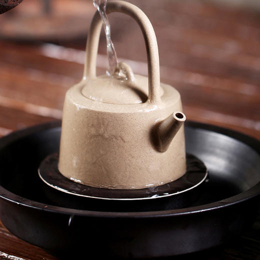 原矿紫砂茶壶宜兴名家全手工功夫茶具芝麻段泥曼生提梁茶壶 商品图4