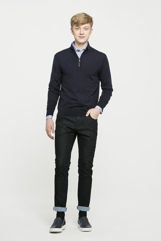 callisto半高领刺绣款毛衣 纯棉羊毛 FOKNW058NA 商品图1