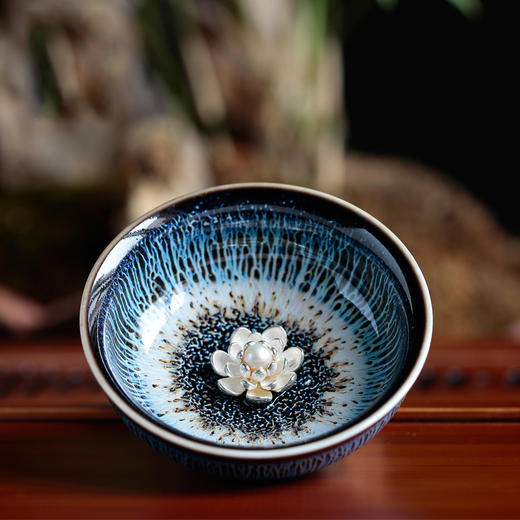 功夫茶具.窑变天目盏银杯品茗杯 商品图1