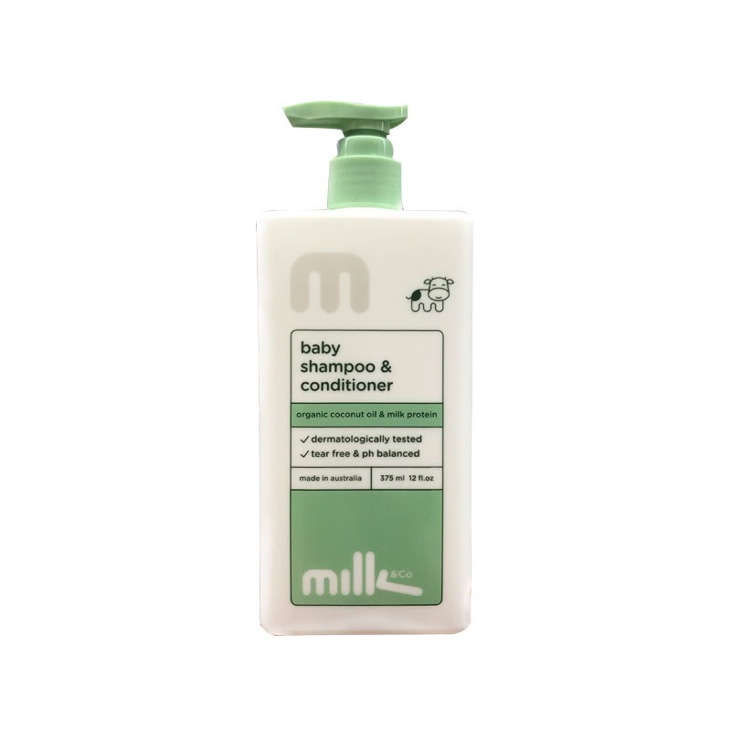 【甜馨同款】Milk&Co 婴儿挤压式洗发护发二合一 375ml/瓶 新款JPY带授权招加盟代理