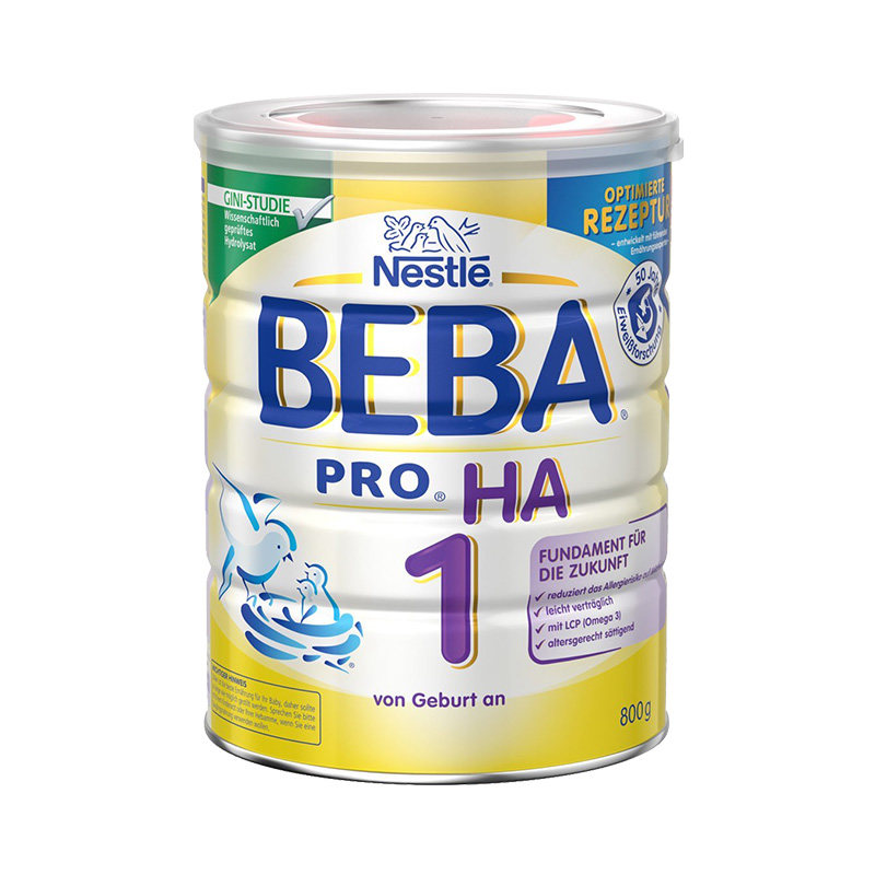 德国直邮】Nestle BEBA 雀巢贝巴 HA 适度水解免敏奶粉 1段 800gJPY带授权招加盟代理