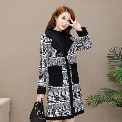 HT 5140 小香风毛呢羊羔绒大衣女2019流行西装领 商品图2