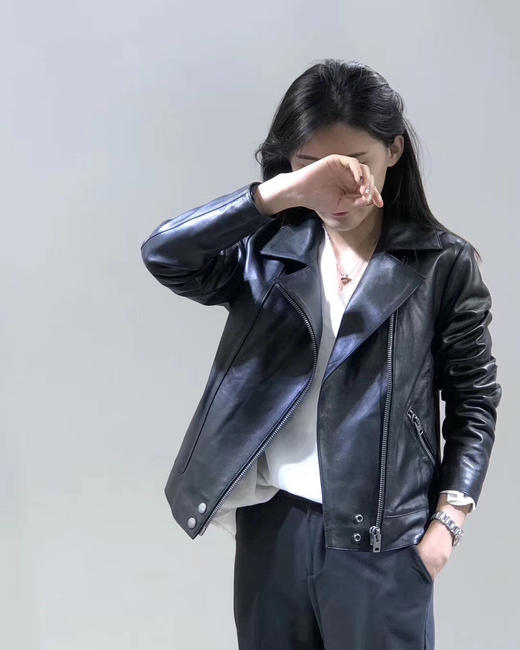 马车 立领 新款女士羊皮机车真皮衣/皮夹克 特惠 Z-3772 商品图2