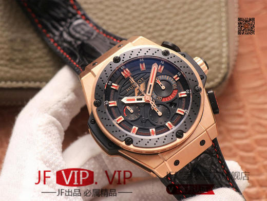 HB宇舶法拉利F1 玫瑰金款，表圈直径46mm，表壳直径52mm，前后蓝宝石镜面，克隆4100机芯（同步原装计时功能） 超复杂制作工艺 商品图2