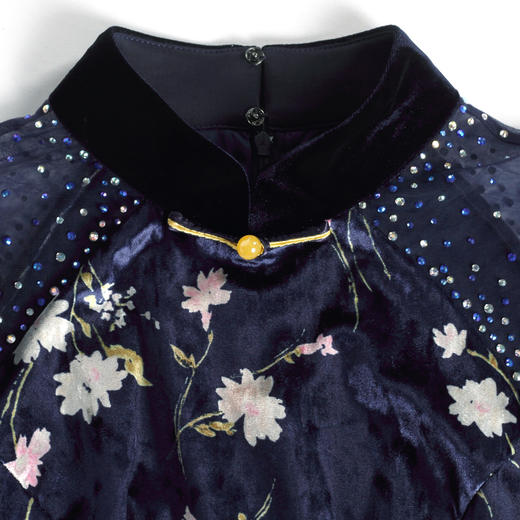 DLQ-A2186秋季长款高档蚀骨旗袍年轻款少女改良连衣裙 商品图2