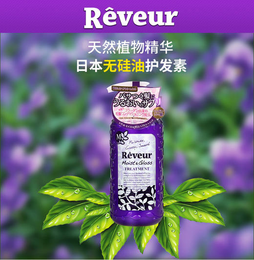 日本Reveur无硅植物滋养护发素500ml润泽保湿（紫瓶款）JPY带授权招加盟代理 商品图1