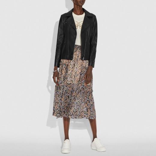 马车 立领 新款女士羊皮机车真皮衣/皮夹克 特惠 Z-3772 商品图0