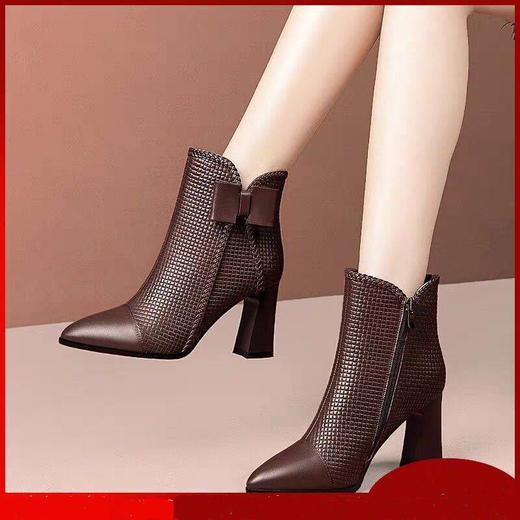 LN-9199新款尖头蝴蝶结侧拉链时尚马丁靴 商品图2