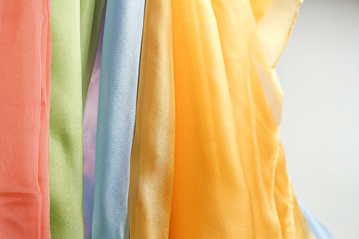 华德福色系彩色丝绸幅宽140cm