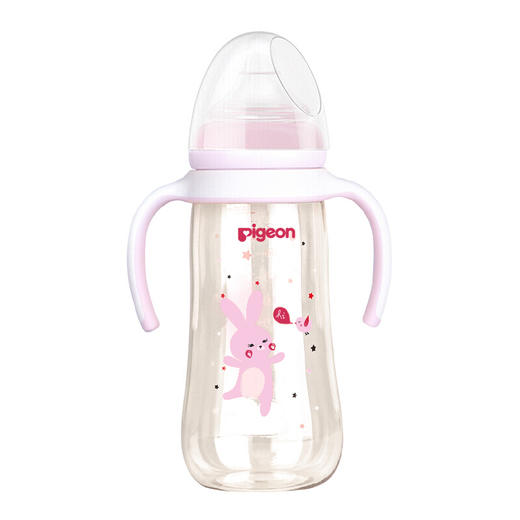 日本贝亲母婴品牌—双把手自然实感宽口径PPSU塑料彩绘奶瓶330mL 商品图0