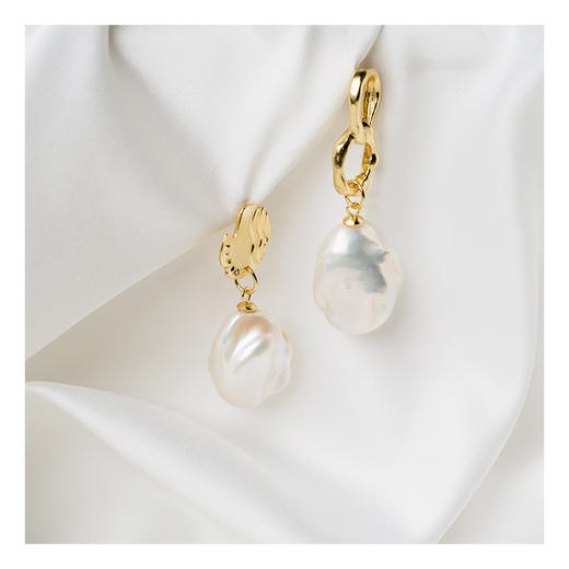 APRESI｜SWIRLING Pearl Earrings [自然线条感珍珠耳环 不对称] 商品图7