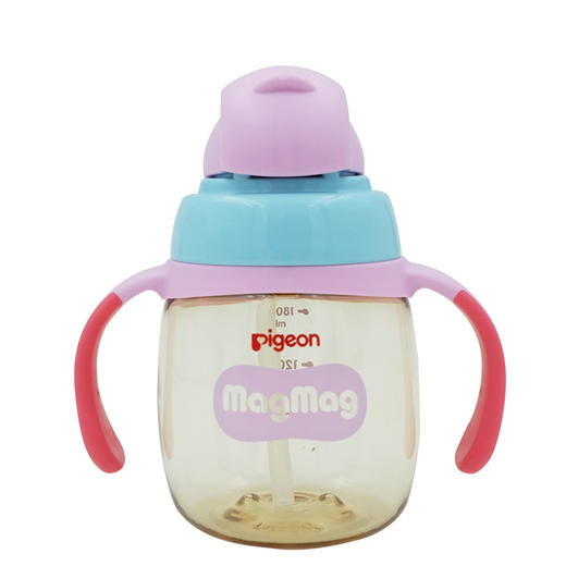 日本贝亲母婴品牌—MagMag PPSU阶段式训练吸管杯（新鲜粉） 商品图3