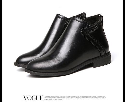 LMY-x03秋季新款低跟尖头后拉链女皮靴 商品图3