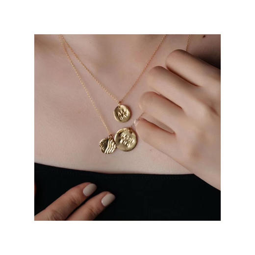 APRESI｜ALL DAY Lucky Knocking Double Necklace [手工敲字双层幸运项链] 商品图1