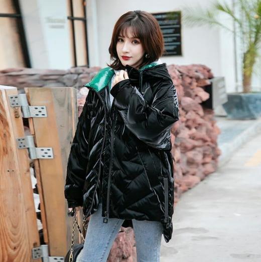 【女装羽绒服】*羽绒服女中长款韩版潮连帽加厚亮面白鸭绒外套 商品图0