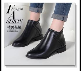 LMY-x03秋季新款低跟尖头后拉链女皮靴