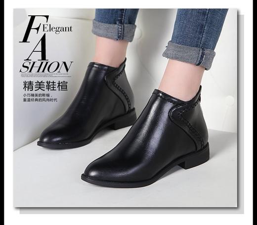 LMY-x03秋季新款低跟尖头后拉链女皮靴 商品图0