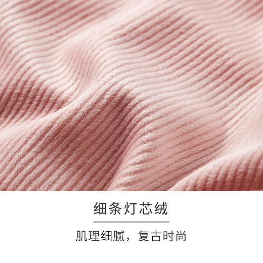 HSIA遐 冬季加厚睡衣女时尚立领夹棉灯芯绒显瘦可外穿家居服套装 商品图3