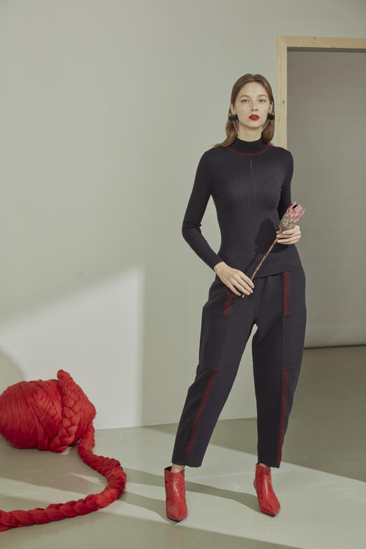 羊绒拼接萝卜裤 SJF91K143N 商品图0