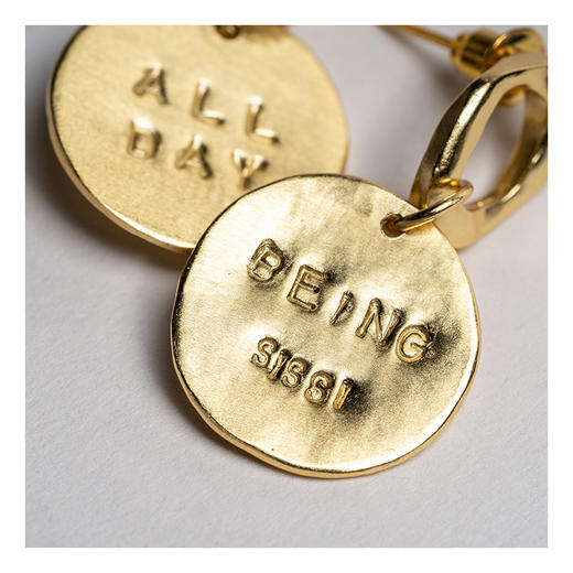 APRESI｜ALL DAY Lucky Knocking Earrings [手工敲字幸运耳环 不对称] 商品图3