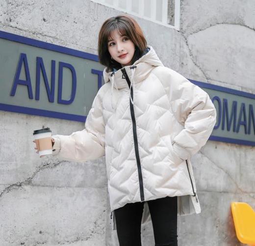 【女装羽绒服】*羽绒服女中长款韩版潮连帽加厚亮面白鸭绒外套 商品图2