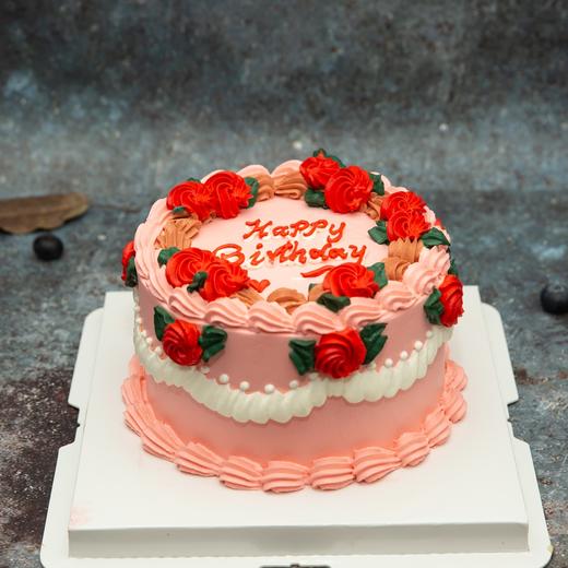 复古裱花玫瑰蛋糕 商品图0