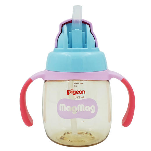 日本贝亲母婴品牌—MagMag PPSU阶段式训练吸管杯（新鲜粉） 商品图2
