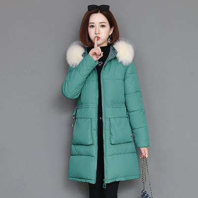 cqhyu172时尚简约百搭棉衣棉服2019年冬季舒适长袖女长款加厚保暖加毛