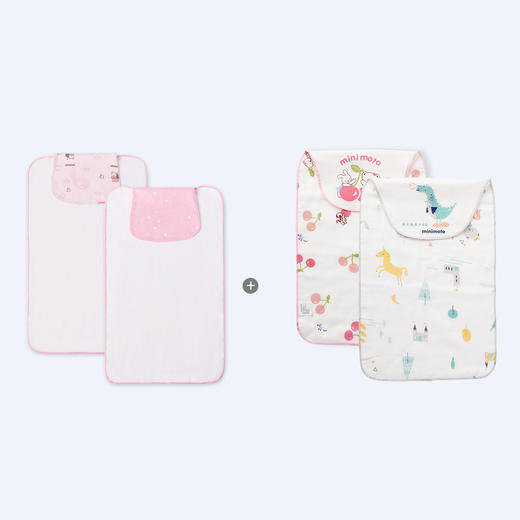 香港小米米婴儿纱布汗巾儿童垫背巾4条装50*25cm 商品图5