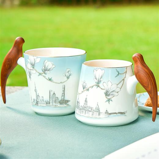 【玛戈隆特】进博盛宴幸福小鸟对杯 木把手家用骨瓷情侣对杯 商品图0