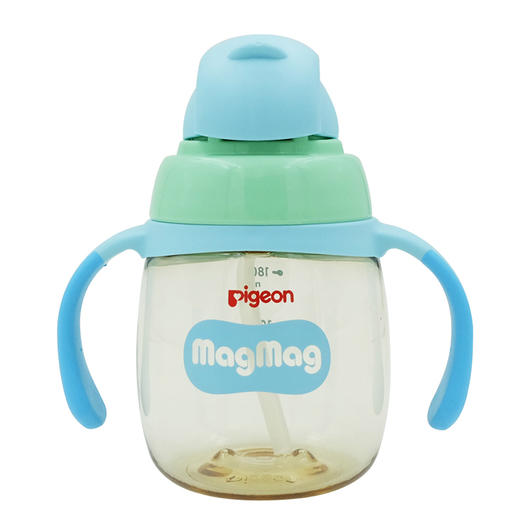 日本贝亲母婴品牌—MagMag PPSU阶段式训练吸管杯（清爽蓝） 商品图3