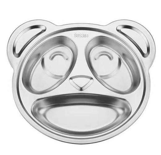 【餐具】304不锈钢餐具儿童食堂熊猫餐盘分格餐具饭盘 商品图3