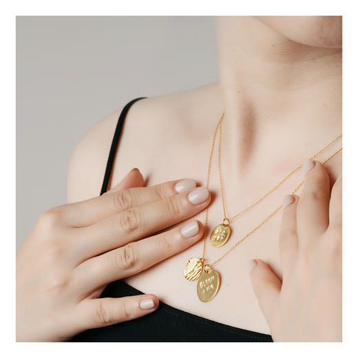 APRESI｜ALL DAY Lucky Knocking Double Necklace [手工敲字双层幸运项链] 商品图0