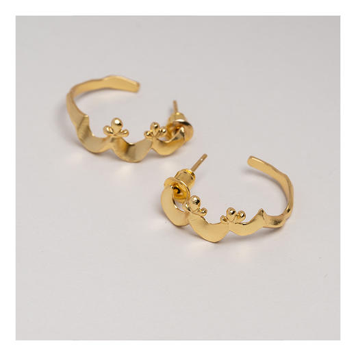 APRESI｜TWIST OF JOY Slight Waved Hoops [逐浪窄版耳环] 商品图3