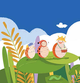 一队瓢虫去海边