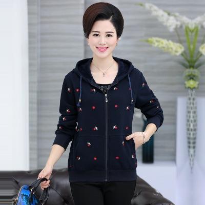BL 5252 春秋外套中老年女装休闲夹克衫中年妇女冬装加绒全棉外套冬 商品图2