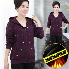 BL 5252 春秋外套中老年女装休闲夹克衫中年妇女冬装加绒全棉外套冬