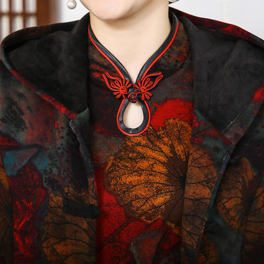 YCE 1204-1990改良版加绒加厚外披旗袍式两件套 商品图3