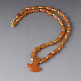 古埃及红玛瑙战斧项坠