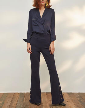 TYNVIE 金扣装饰喇叭裤