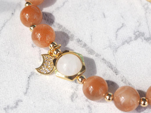 【日月】天然太阳石手链 原创小众设计 商品图1