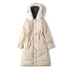 KE-661秋冬新款纯色系带大毛领连帽时尚长款羽绒服外套 商品缩略图4
