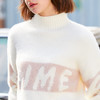 欧芮儿春秋装2019新款字母绣花毛衣女宽松半高领加厚保暖毛衫 商品缩略图3
