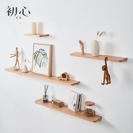 初心| 实木一字隔板墙上置物架 商品图0