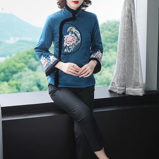 MWYG-9JC30286秋季新款雪花麻刺绣中年妈妈装礼服 商品图2