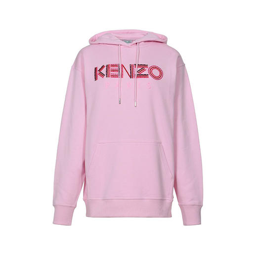 KENZO 高田贤三 19秋冬新款 女士淡粉色LOGO图案棉质宽松版连帽长袖卫衣运动衫 粉色 F962 SW761 962 33 商品图0
