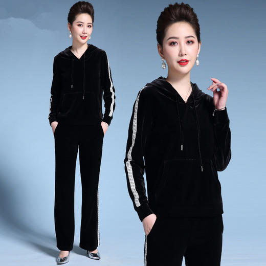 MY-71901秋季新款韩版金丝绒两件套 商品图0