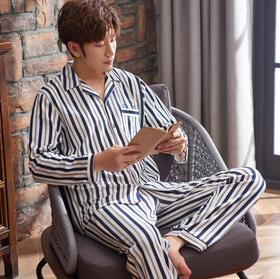 【睡衣男】.男士睡衣长袖纯棉青年中年夏季春秋季薄款夏天休闲全棉家居服套装