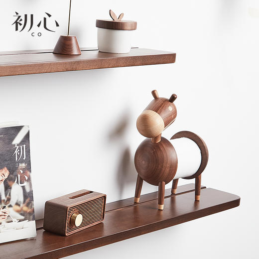 初心| 实木一字隔板墙上置物架 商品图6