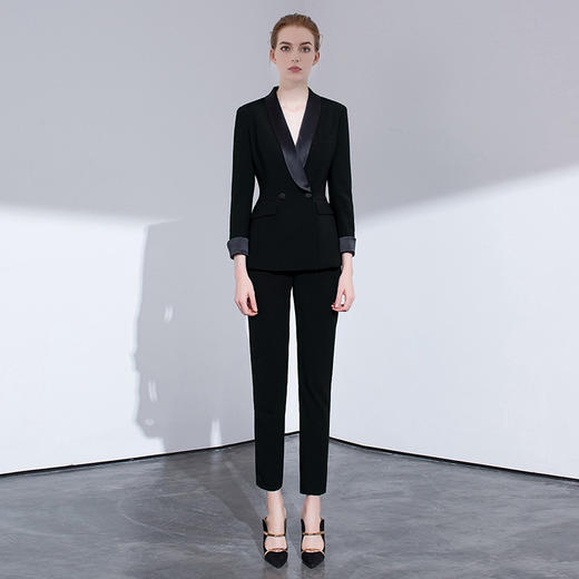 IWY/周深-明星同款黑色长袖西装长裤套装C8376+P307 商品图5